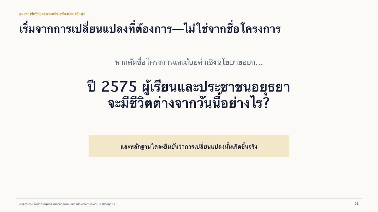สไลด์ 2: คำถามปลายทาง อ่านคำบรรยายข้อความได้ด้านล่าง
